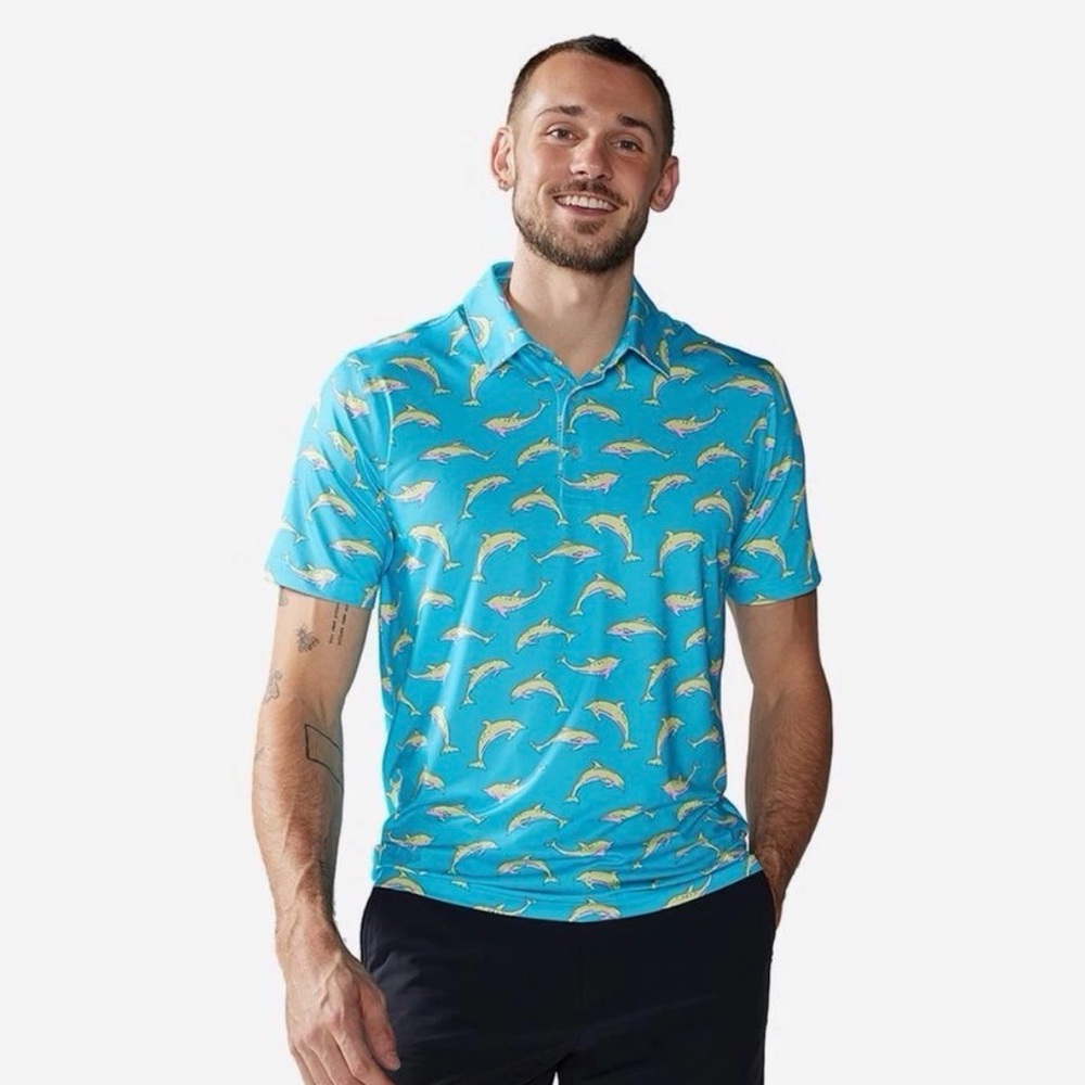 Chubbies Flying Dolphin Print Polo - Picture 2 of 5